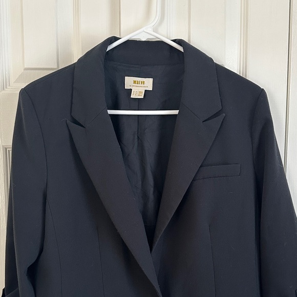 Anthropologie Meave Roll Sleeve Black Blazer Size 10 - Picture 7 of 12